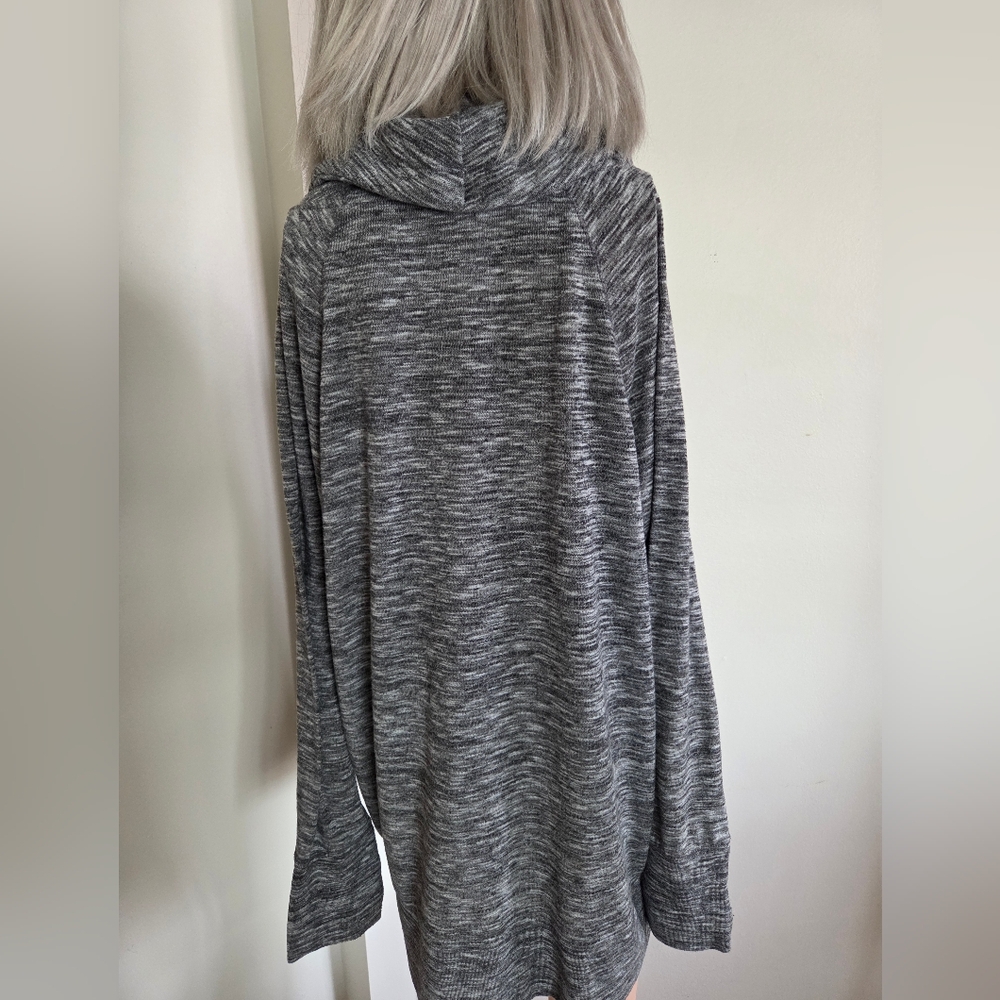 MTA Sport Heather Gray Cowl Neck Hoodie Size 1X Athleisure - Picture 6 of 6